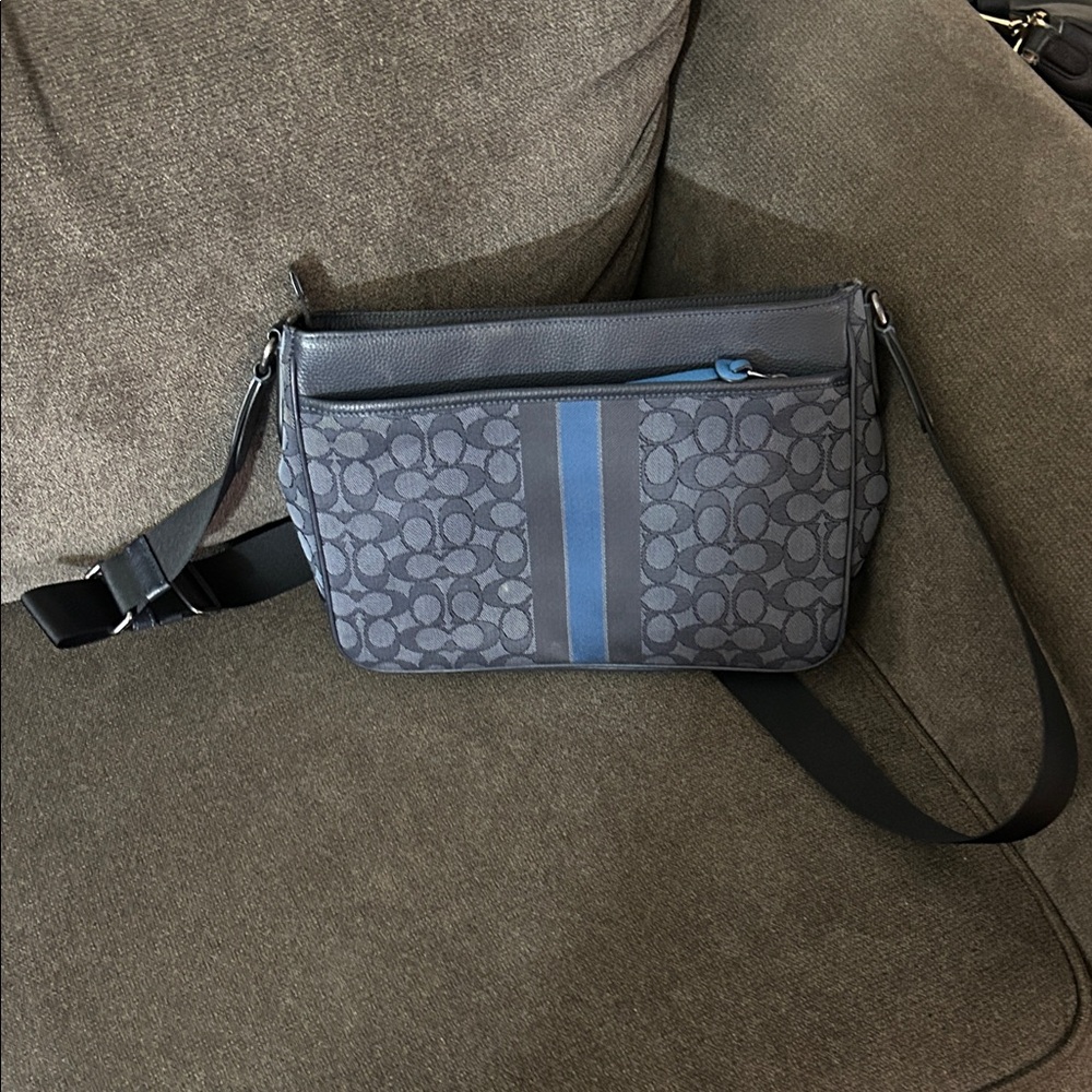 Coach Gray and Blue Messenger Bag